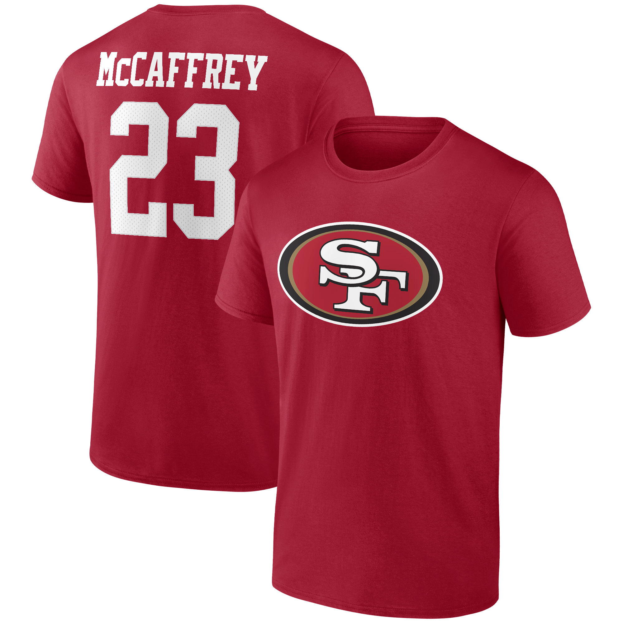 Men's Christian McCaffrey Scarlet San Francisco 49ers Player Icon T-Shirt