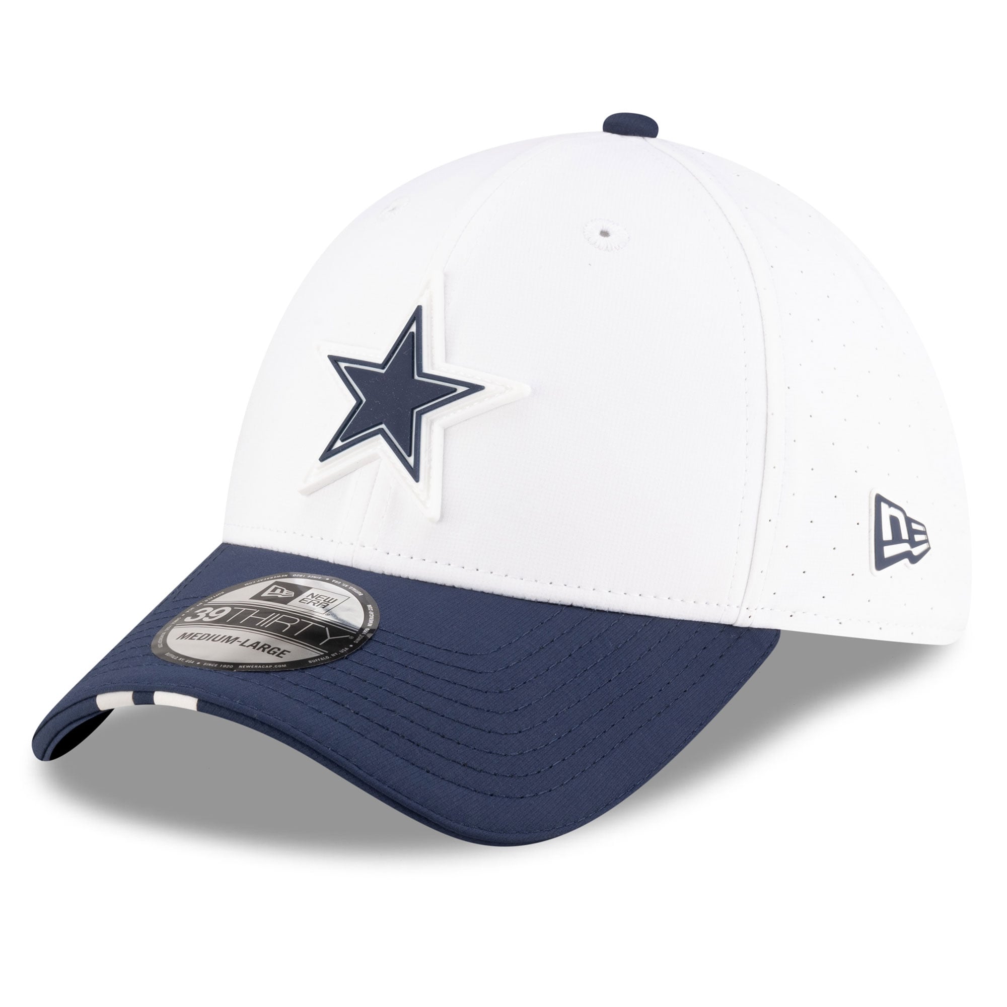 Men’s New Era White/Navy Dallas Cowboys 2025 NFL Training Camp 39THIRTY Flex Hat Men’s New Era White/Navy Dallas Cowboys 2025 NFL Training Camp 39THIRTY Flex Hat