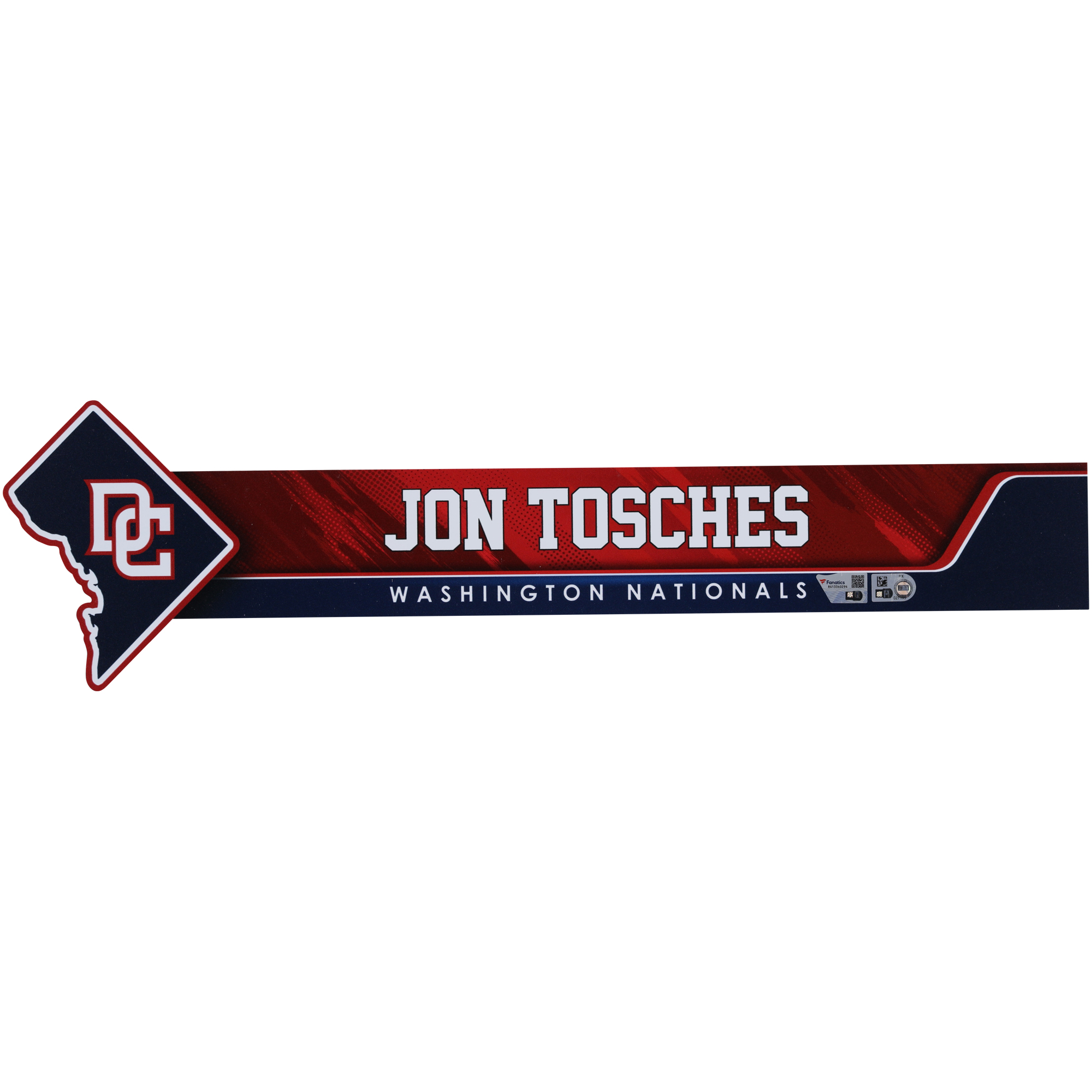 Jon Tosches Washington Nationals Staff-Issued Nameplate from the 2024 MLB Season