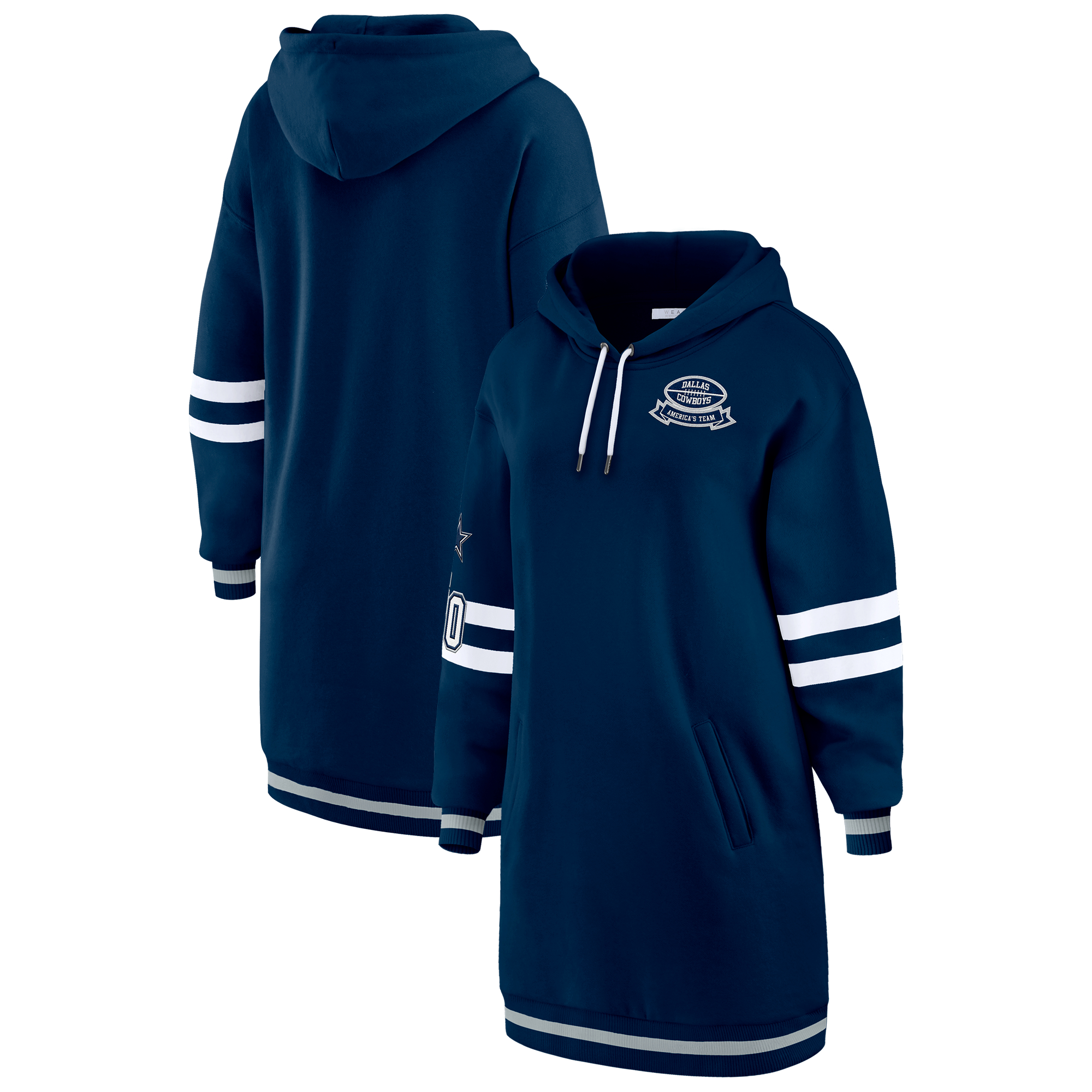 Women's WEAR by Erin Andrews Navy Dallas Cowboys Hoodie Dress