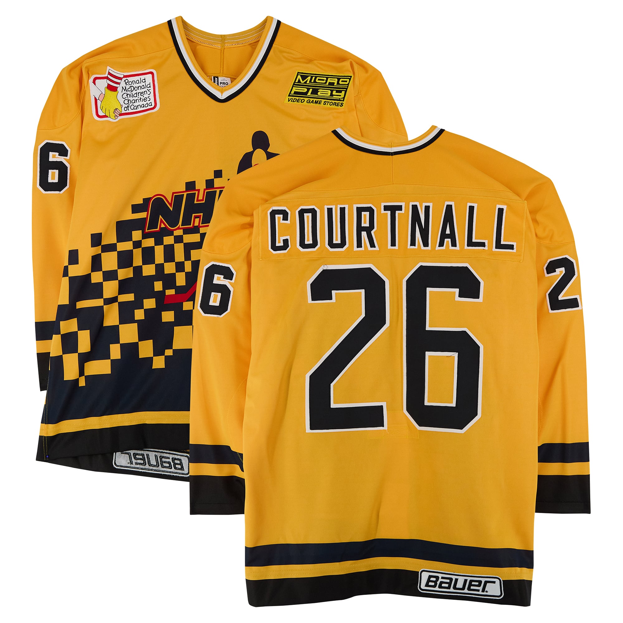 Geoff Courtnall Team Canada Game-Used #26 Yellow Jersey from the 1994 NHL 4-on-4 Challenge