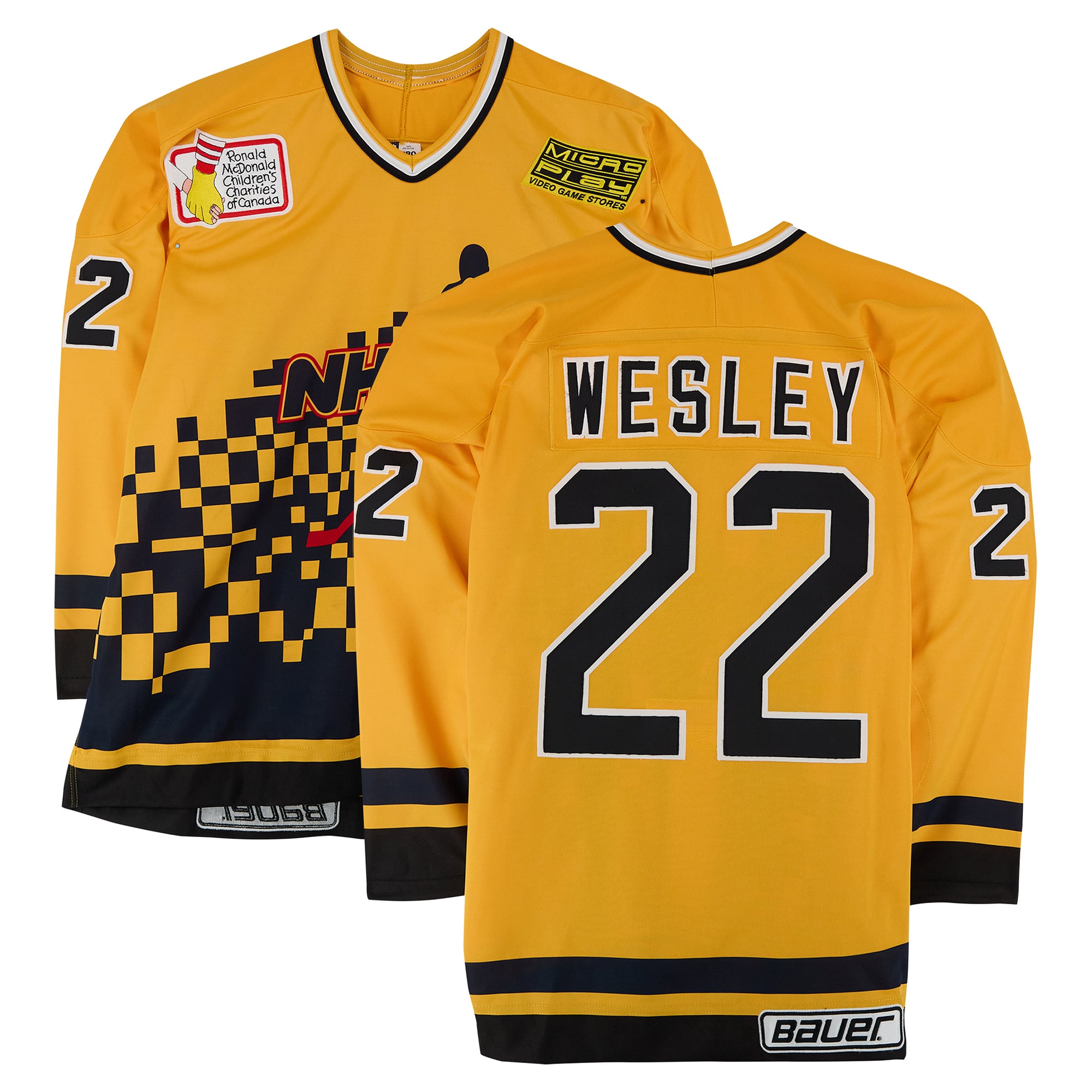 Glen Wesley Team Canada Game-Used #22 Yellow Jersey from the 1994 NHL 4-on-4 Challenge
