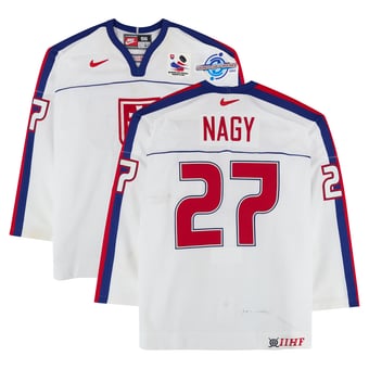 Ladislav Nagy Team Slovakia Game-Used #27 White Nike Jersey from the 2004 World Cup of Hockey