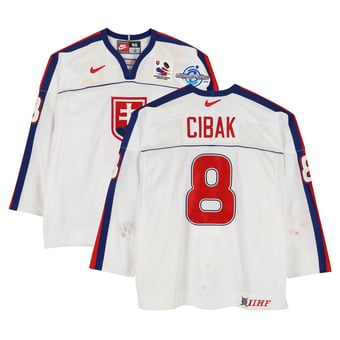 Martin Cibák Team Slovakia Game-Used #24 White Nike Jersey from the 2004 World Cup of Hockey