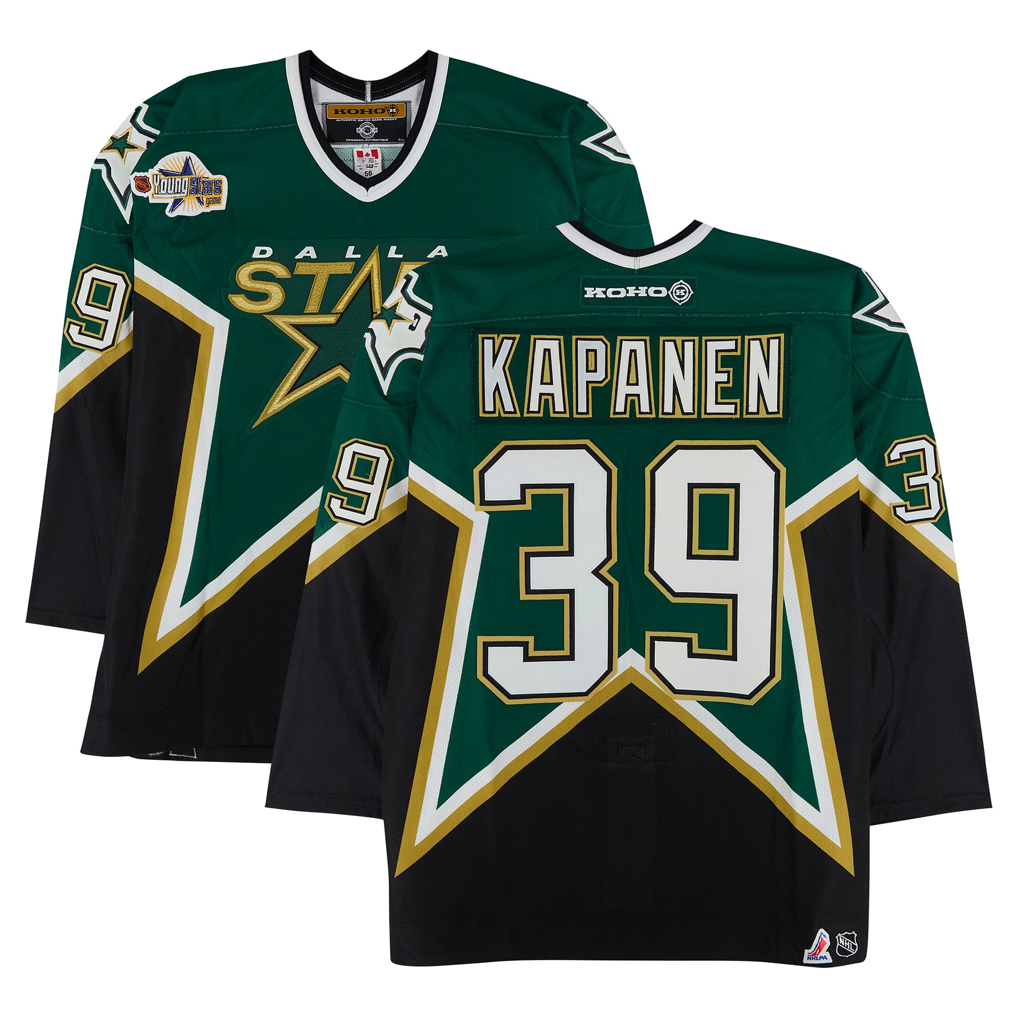 Niko Kapanen Dallas Stars Game-Used #39 Green KOHO Jersey from the 2003 NHL YoungStars Game