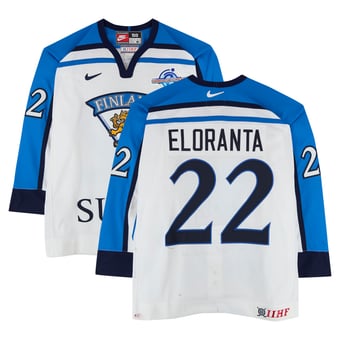 Mikko Eloranta Team Finland Game-Used #22 White Nike Jersey from the 2004 World Cup of Hockey