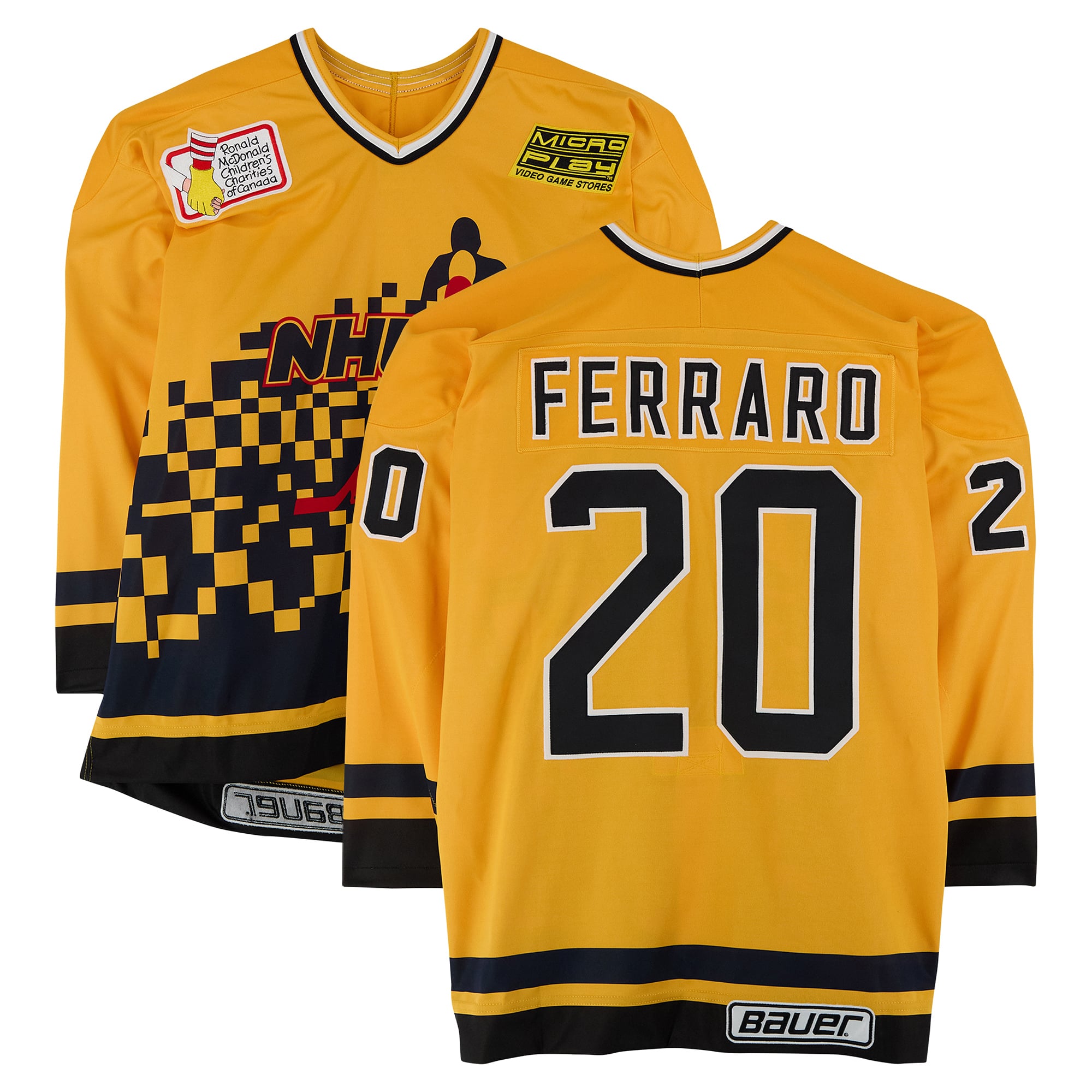 Ray Ferraro Team Canada Game-Used #20 Yellow Jersey from the 1994 NHL 4-on-4 Challenge