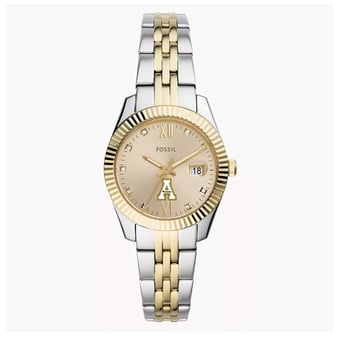 Women's Fossil Appalachian State Mountaineers Scarlette Two-Tone Stainless Steel Watch