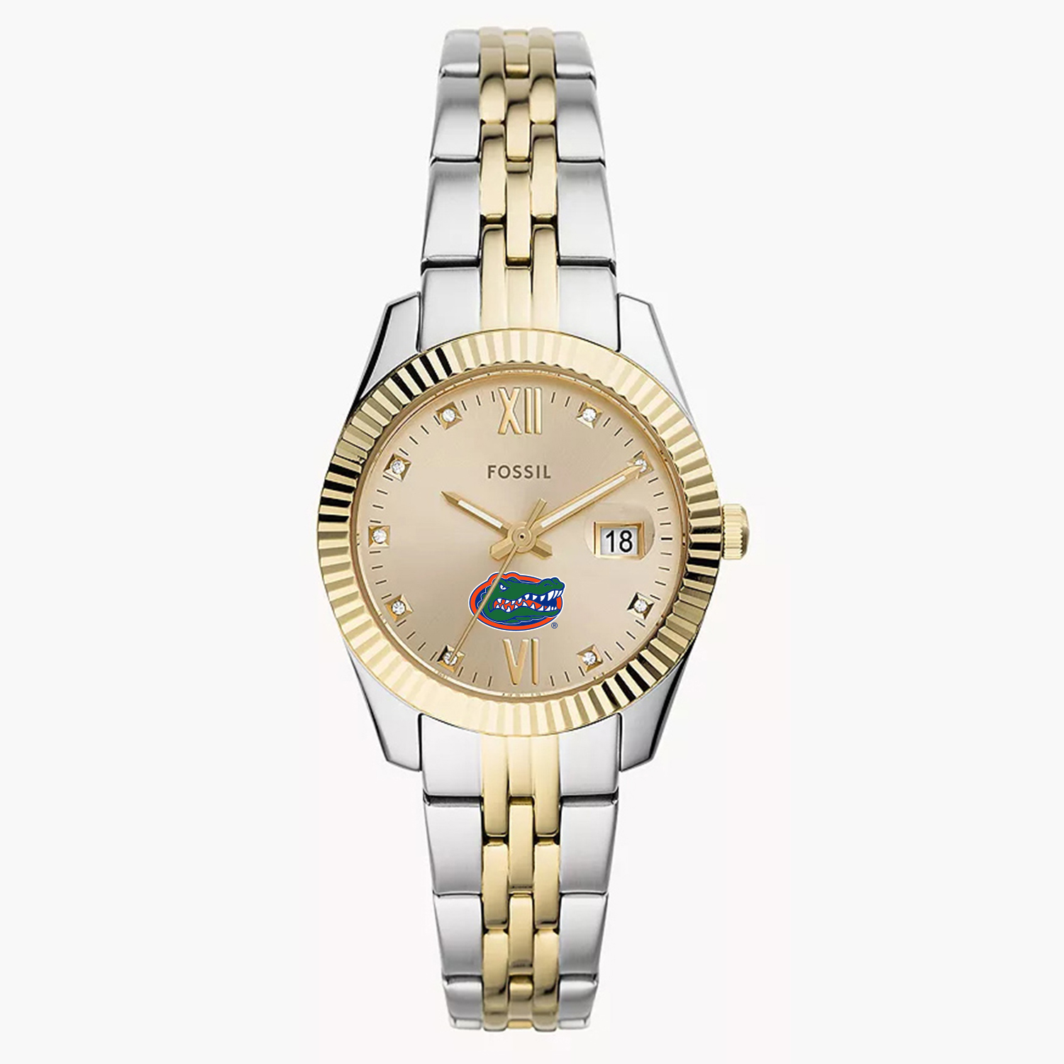 Women's Fossil Florida Gators Scarlette Two-Tone Stainless Steel Watch