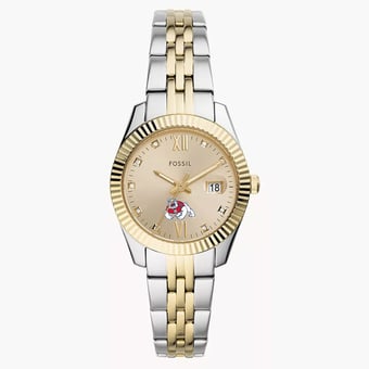 Women's Fossil Fresno State Bulldogs Scarlette Two-Tone Stainless Steel Watch