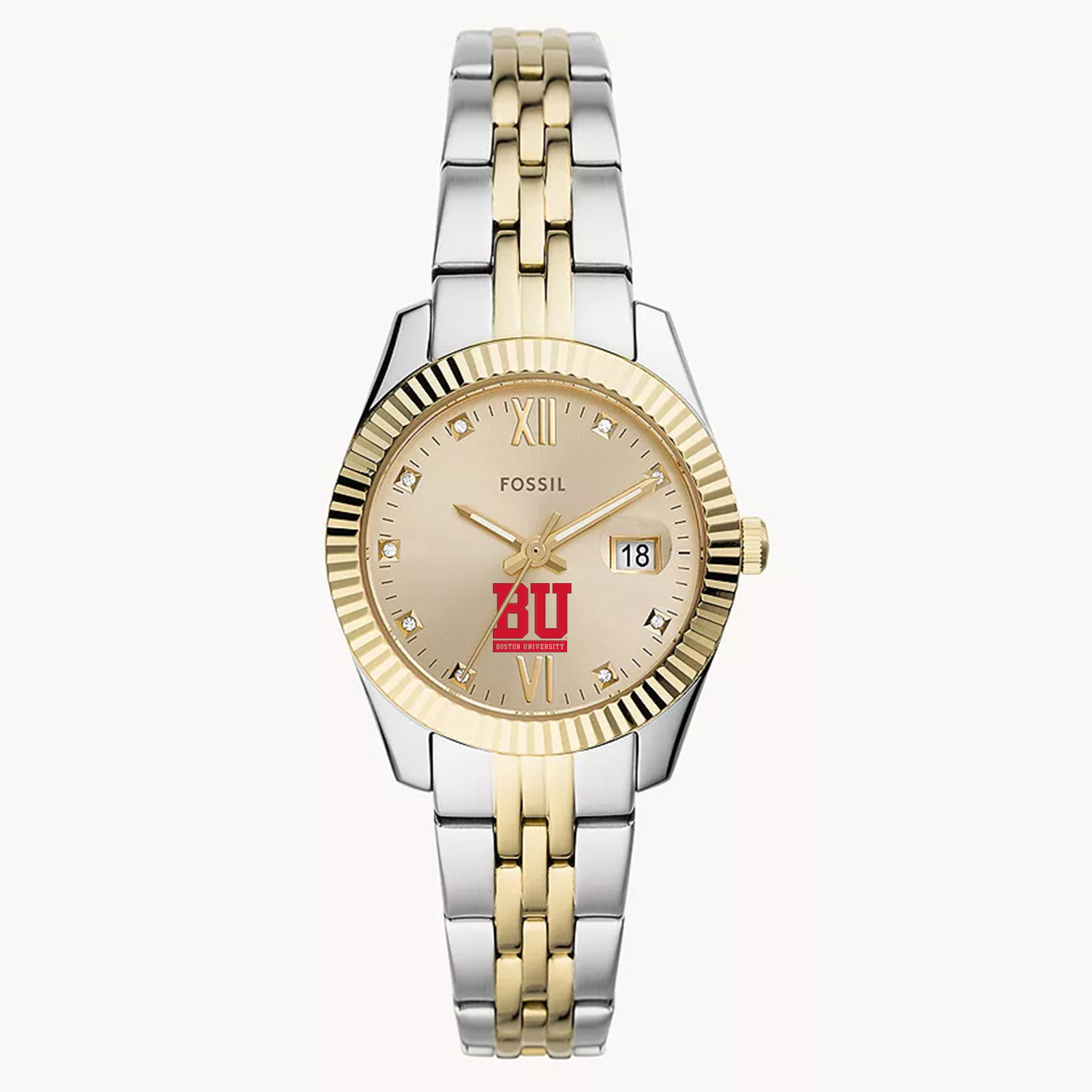 Women's Fossil Boston University Scarlette Two-Tone Stainless Steel Watch