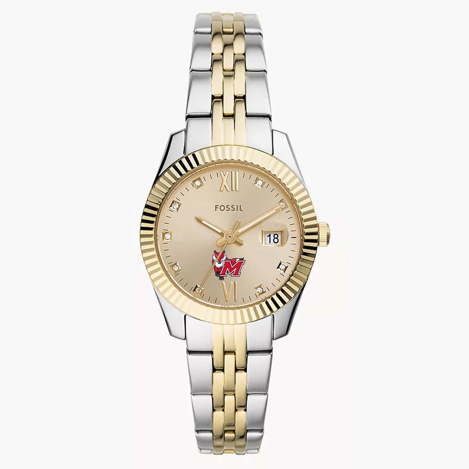 Women's Fossil Marist Red Foxes Scarlette Two-Tone Stainless Steel Watch