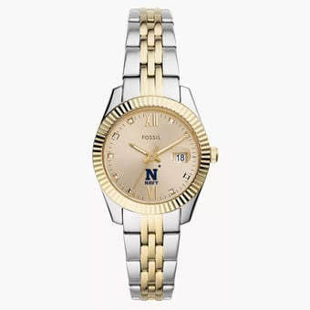 Women's Fossil Navy Midshipmen Scarlette Two-Tone Stainless Steel Watch