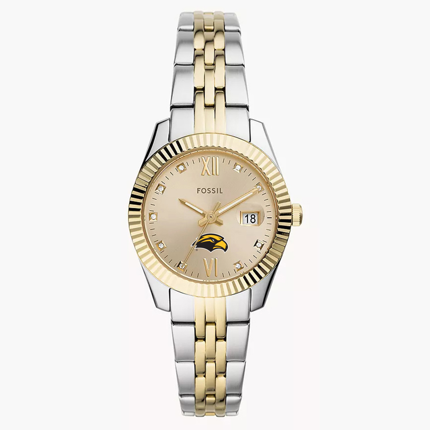 Women's Fossil Southern Miss Golden Eagles Scarlette Two-Tone Stainless Steel Watch
