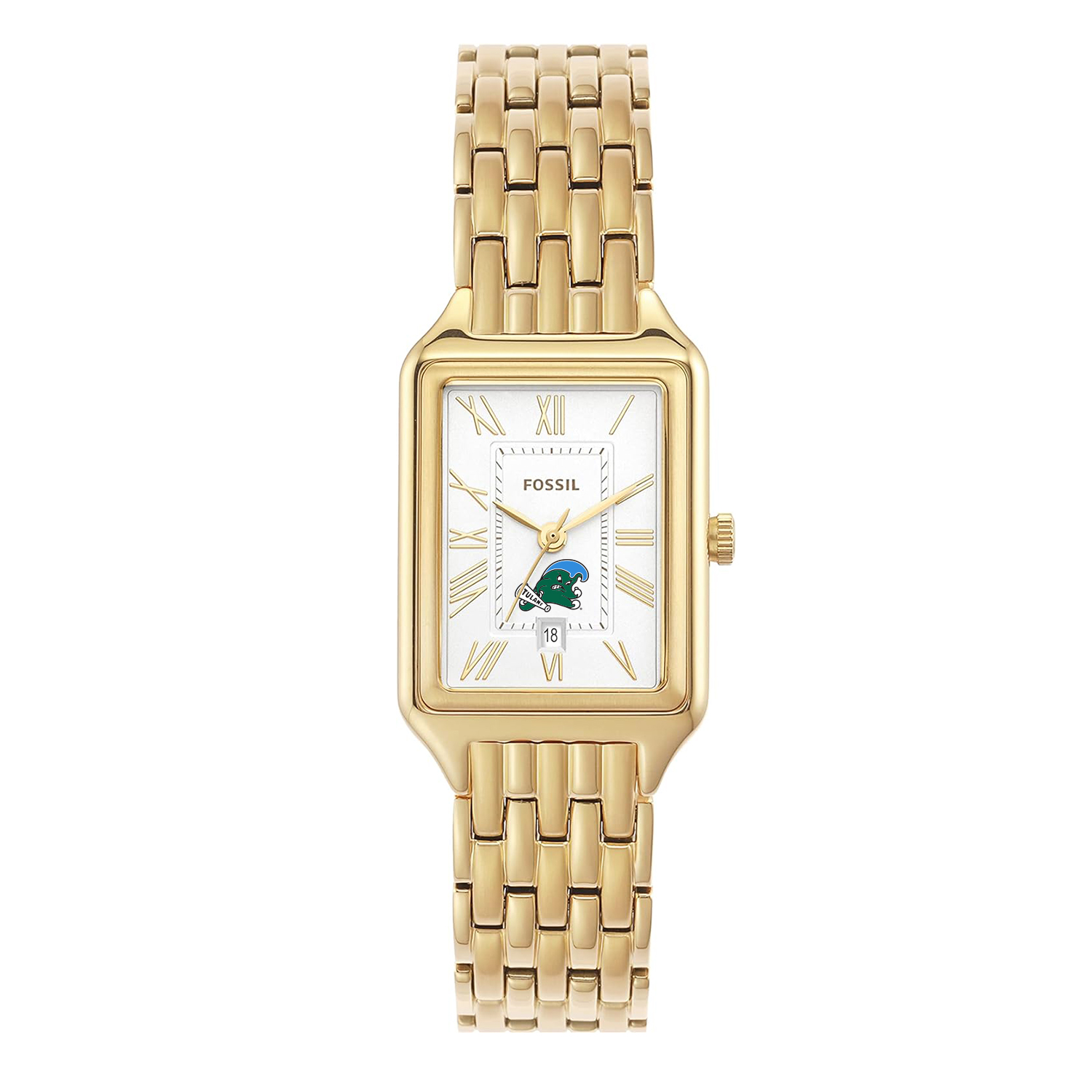 Women's Fossil Tulane Green Wave Raquel Stainless Steel Watch