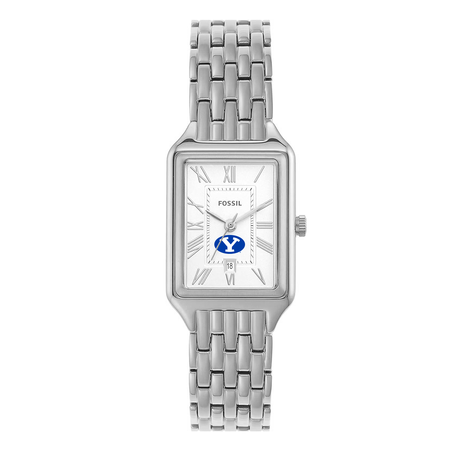 Women's Fossil BYU Cougars Raquel Three-Hand Date Stainless Steel Watch