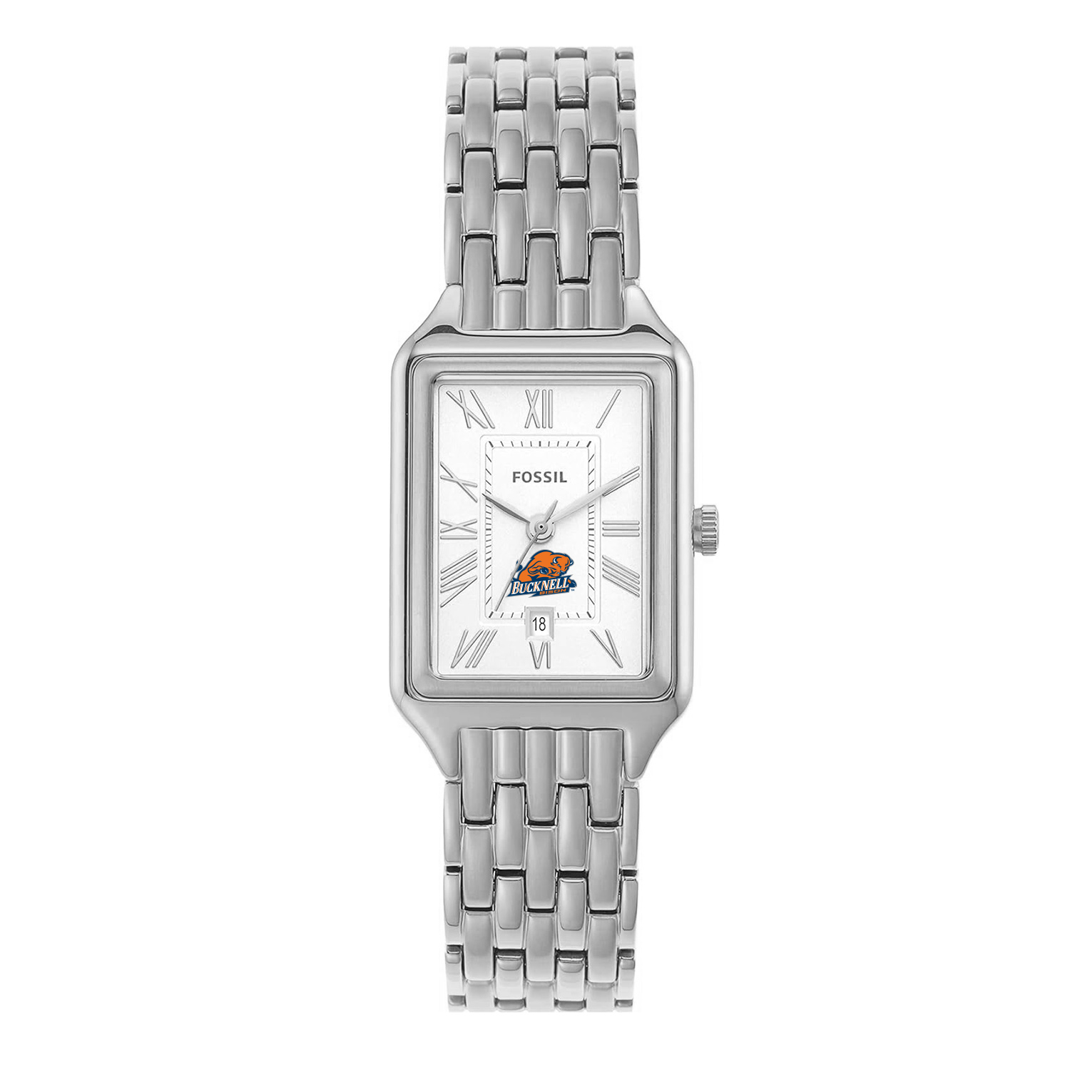 Women's Fossil Bucknell Bison Raquel Three-Hand Date Stainless Steel Watch