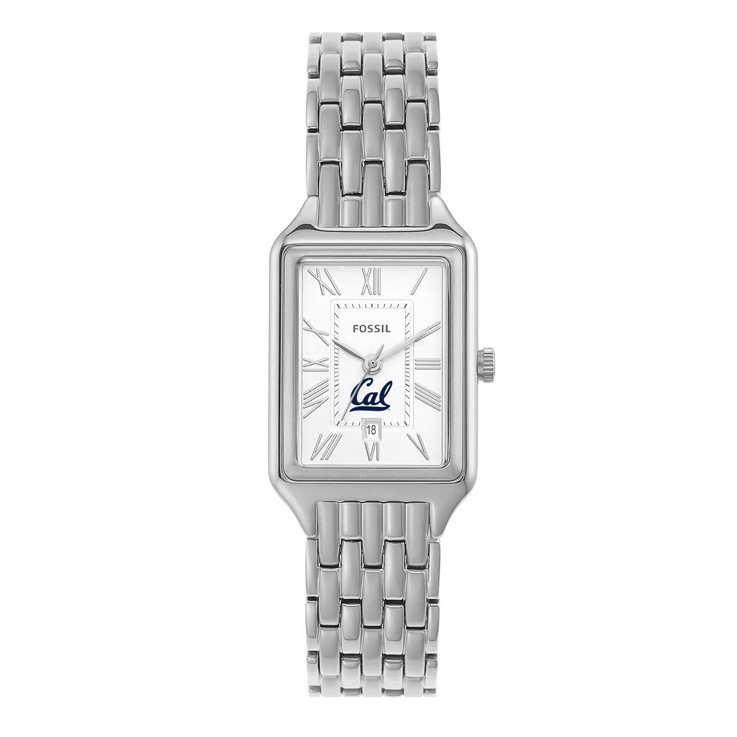 Women's Fossil Cal Bears Raquel Three-Hand Date Stainless Steel Watch