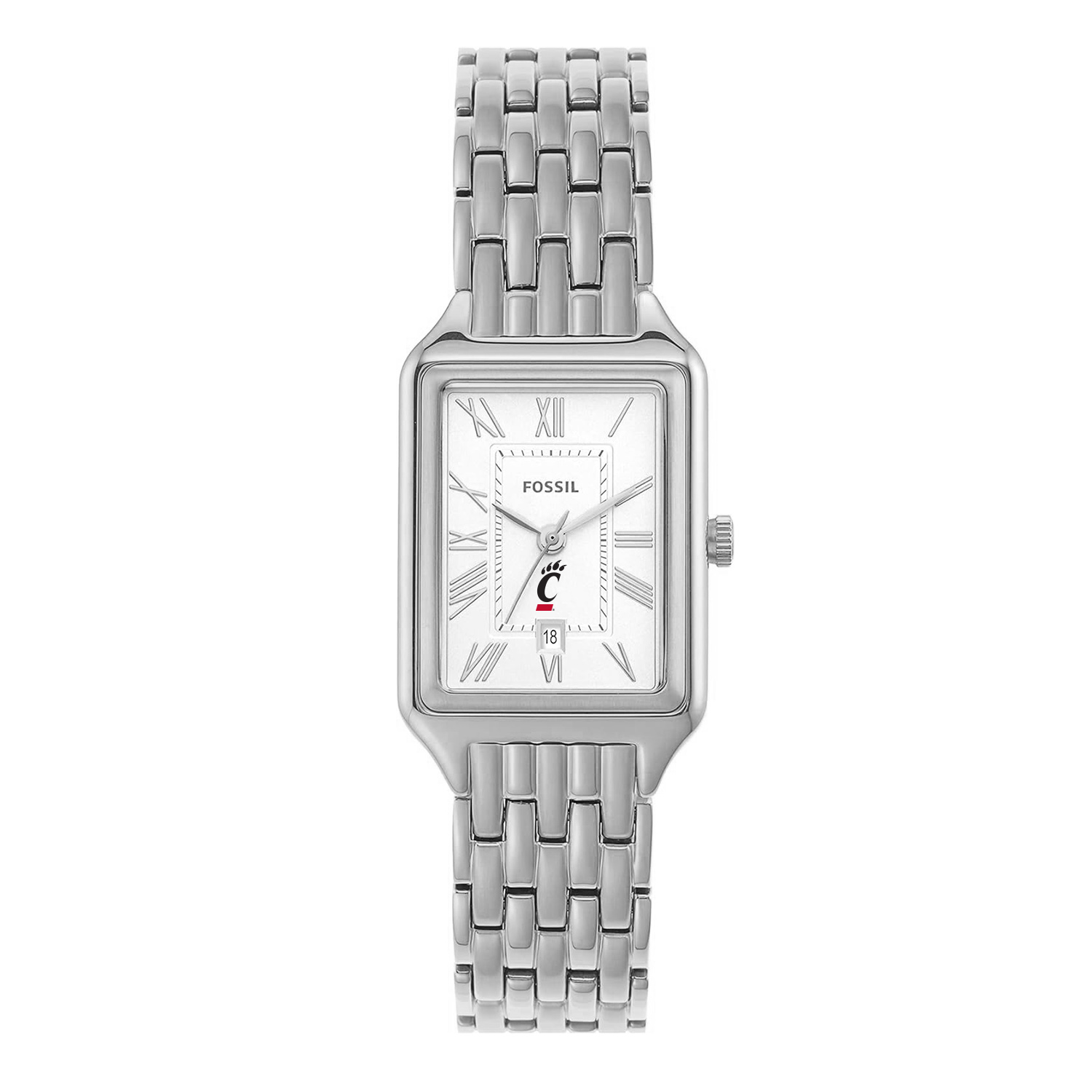 Women's Fossil Cincinnati Bearcats Raquel Three-Hand Date Stainless Steel Watch