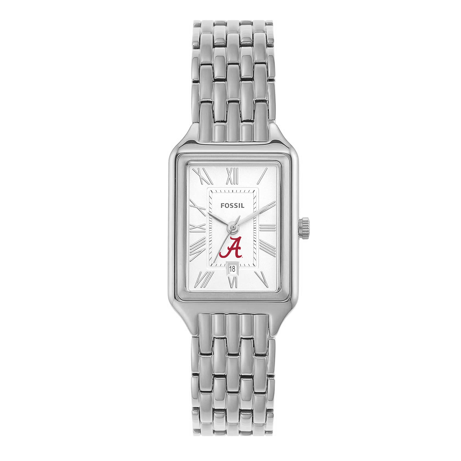 Women's Fossil Alabama Crimson Tide Raquel Three-Hand Date Stainless Steel Watch