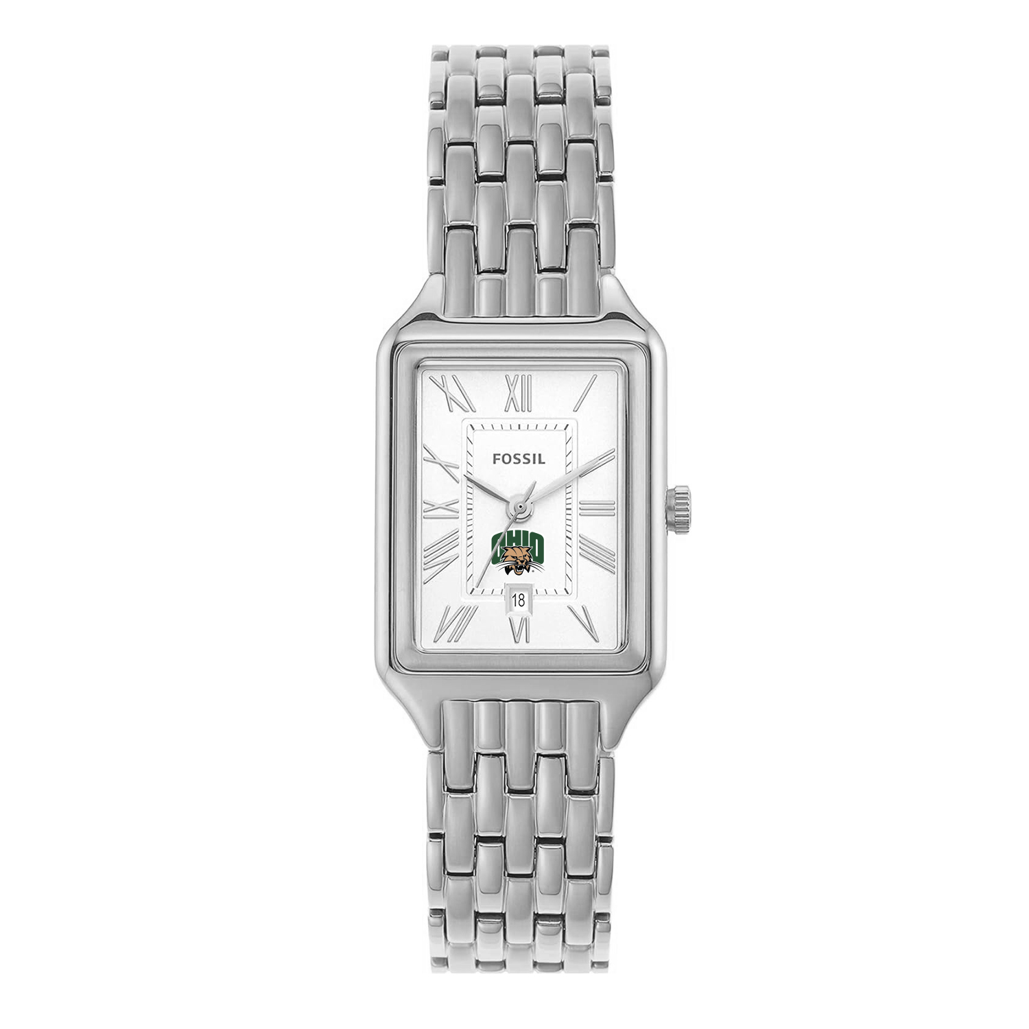 Women's Fossil Ohio Bobcats Raquel Three-Hand Date Stainless Steel Watch