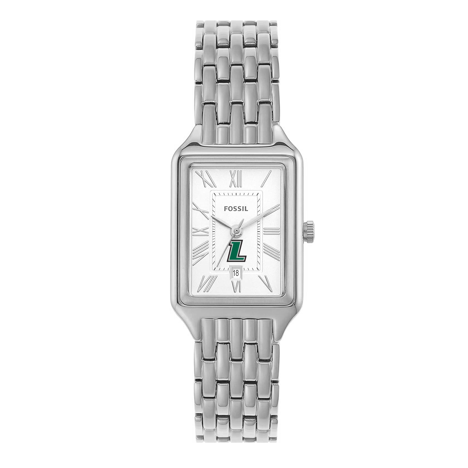 Women's Fossil Loyola Greyhounds Raquel Three-Hand Date Stainless Steel Watch
