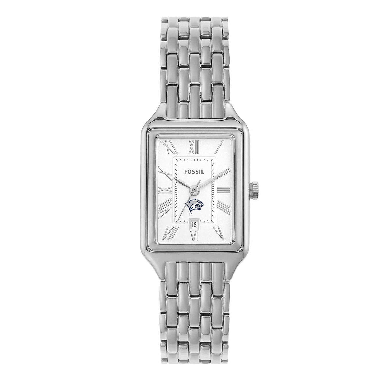 Women's Fossil New Hampshire Wildcats Raquel Three-Hand Date Stainless Steel Watch