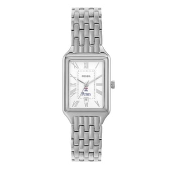 Women's Fossil Pennsylvania Quakers Raquel Three-Hand Date Stainless Steel Watch