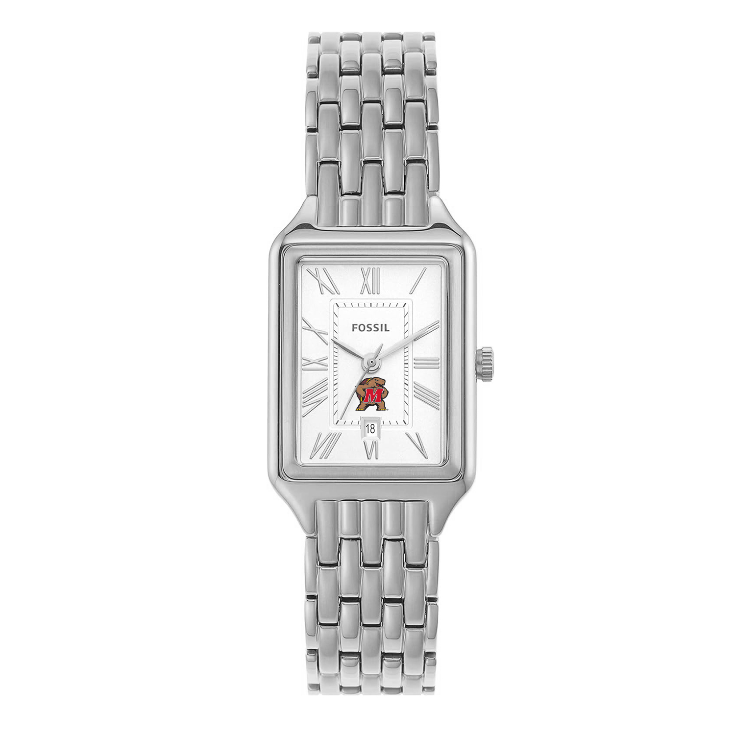 Women's Fossil Maryland Terrapins Raquel Three-Hand Date Stainless Steel Watch