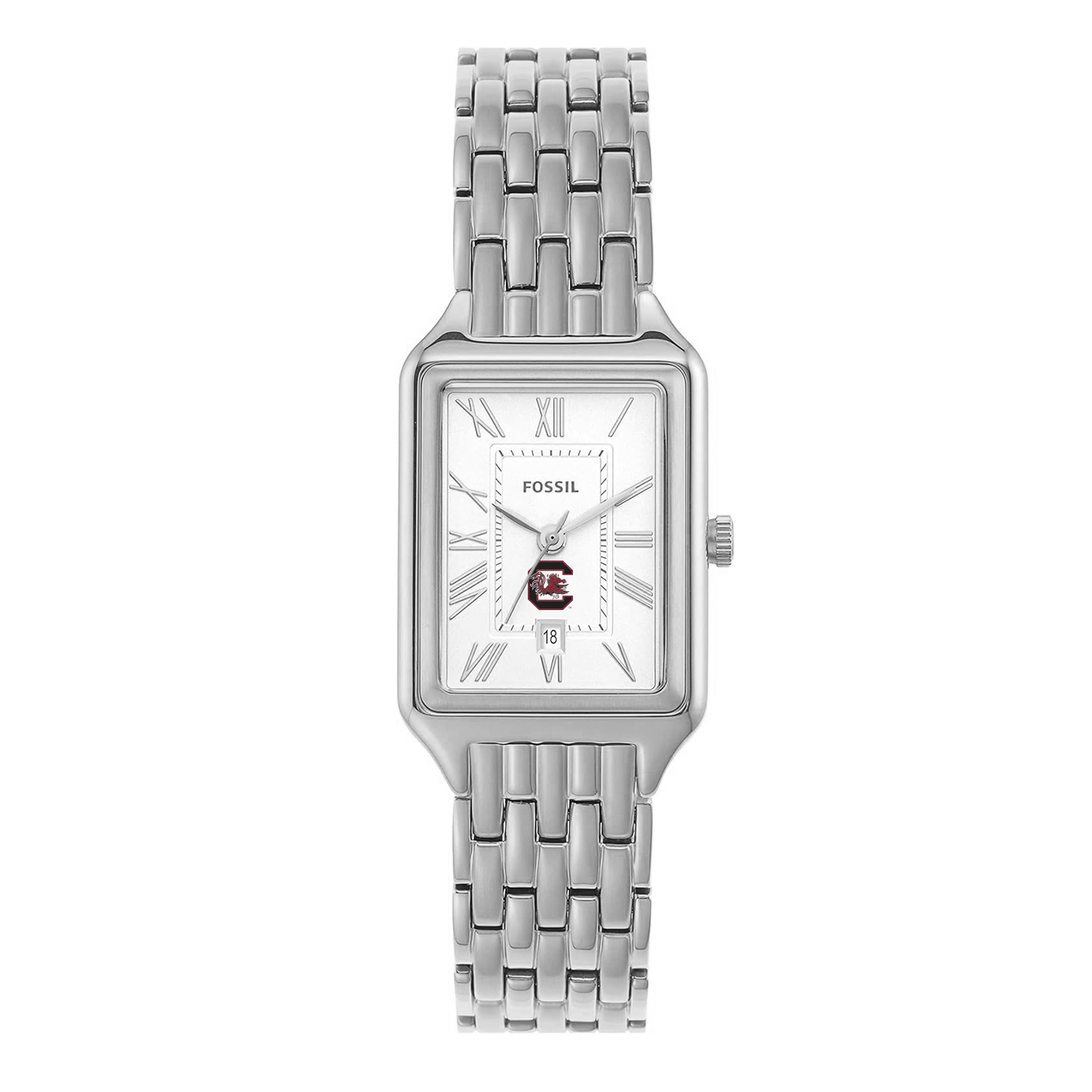 Women's Fossil South Carolina Gamecocks Raquel Three-Hand Date Stainless Steel Watch
