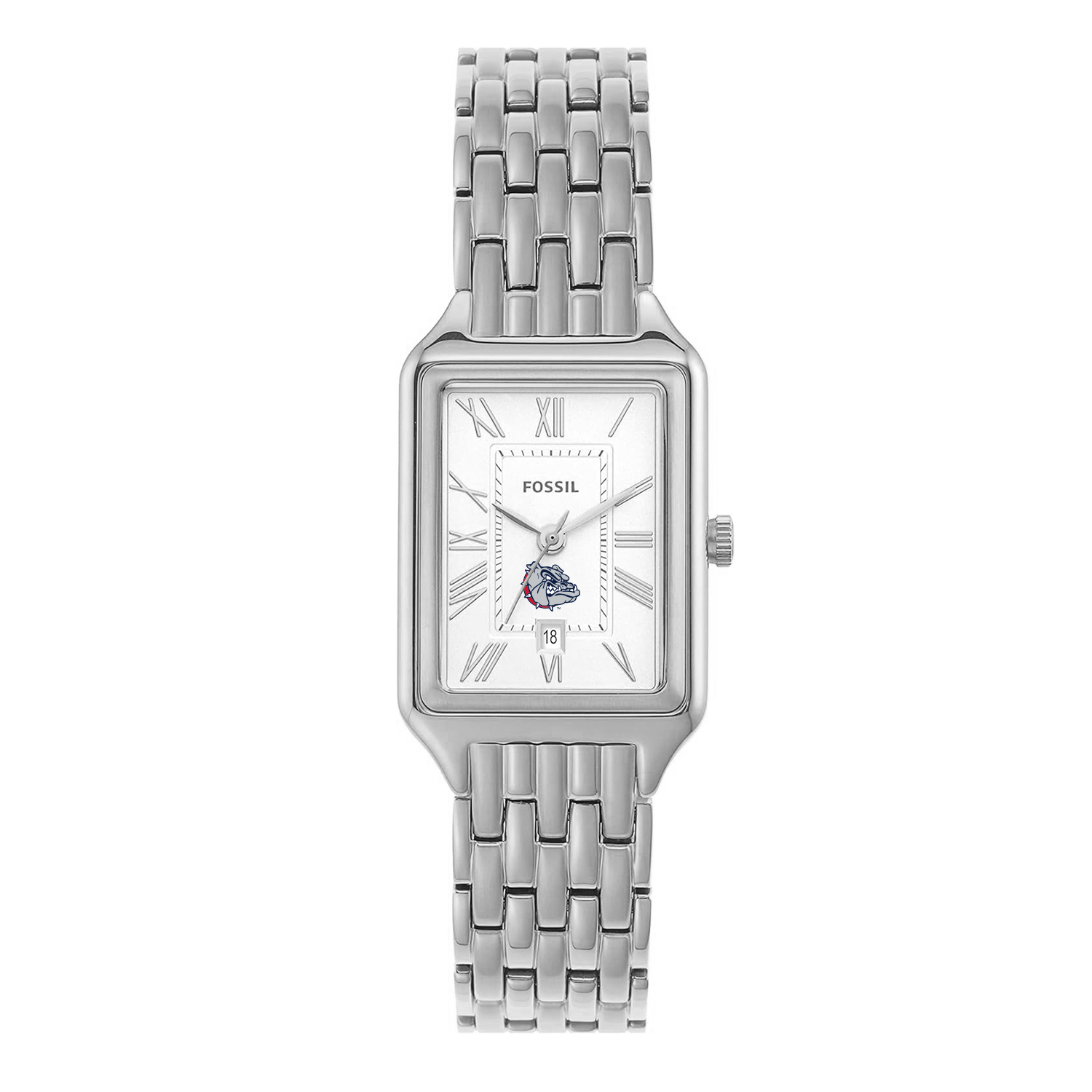 Women's Fossil Gonzaga Bulldogs Raquel Three-Hand Date Stainless Steel Watch