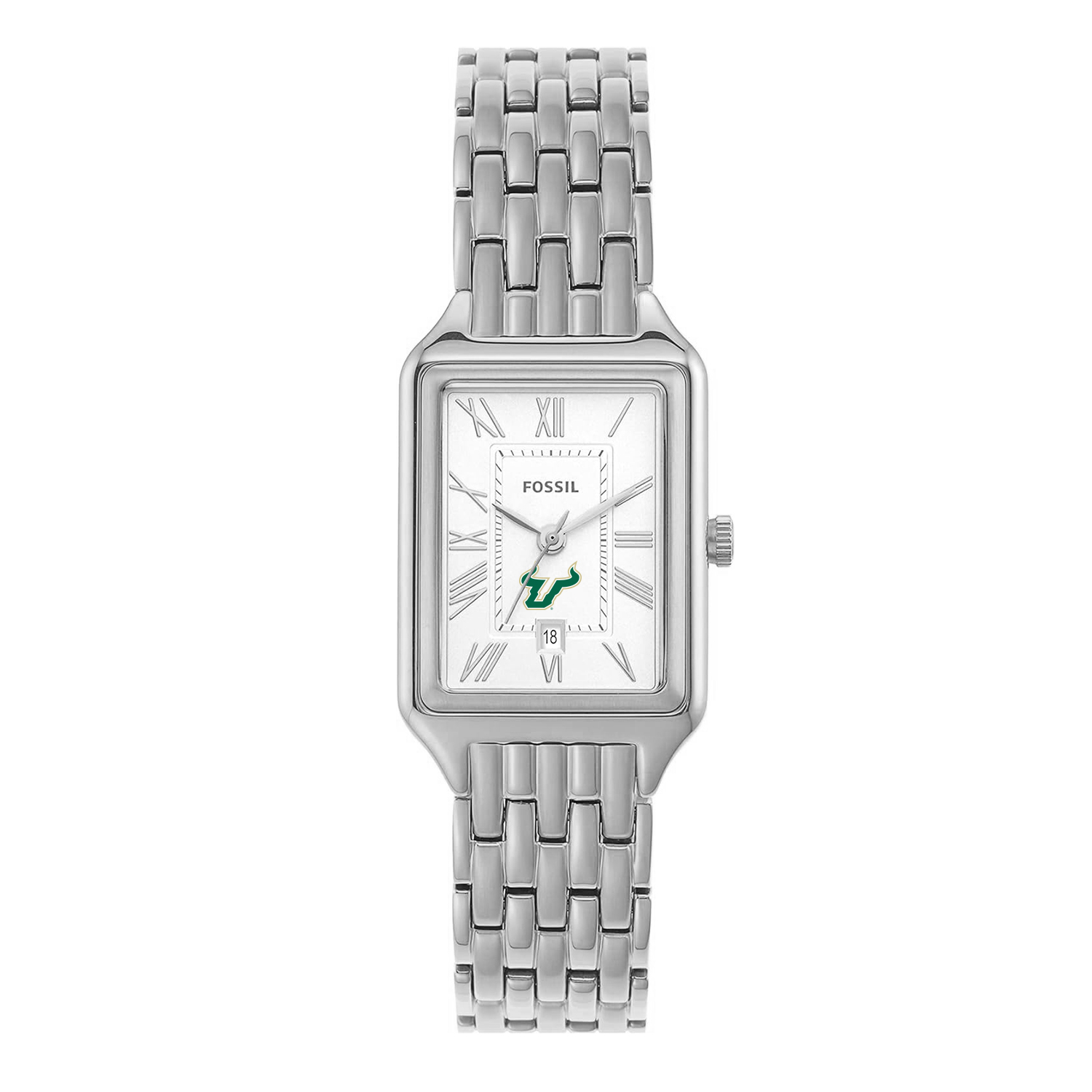 Women's Fossil South Florida Bulls Raquel Three-Hand Date Stainless Steel Watch