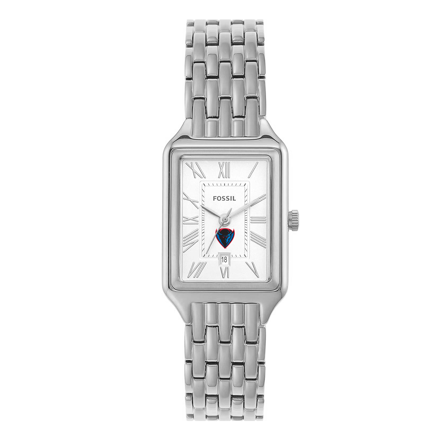 Women's Fossil DePaul Blue Demons Raquel Three-Hand Date Stainless Steel Watch