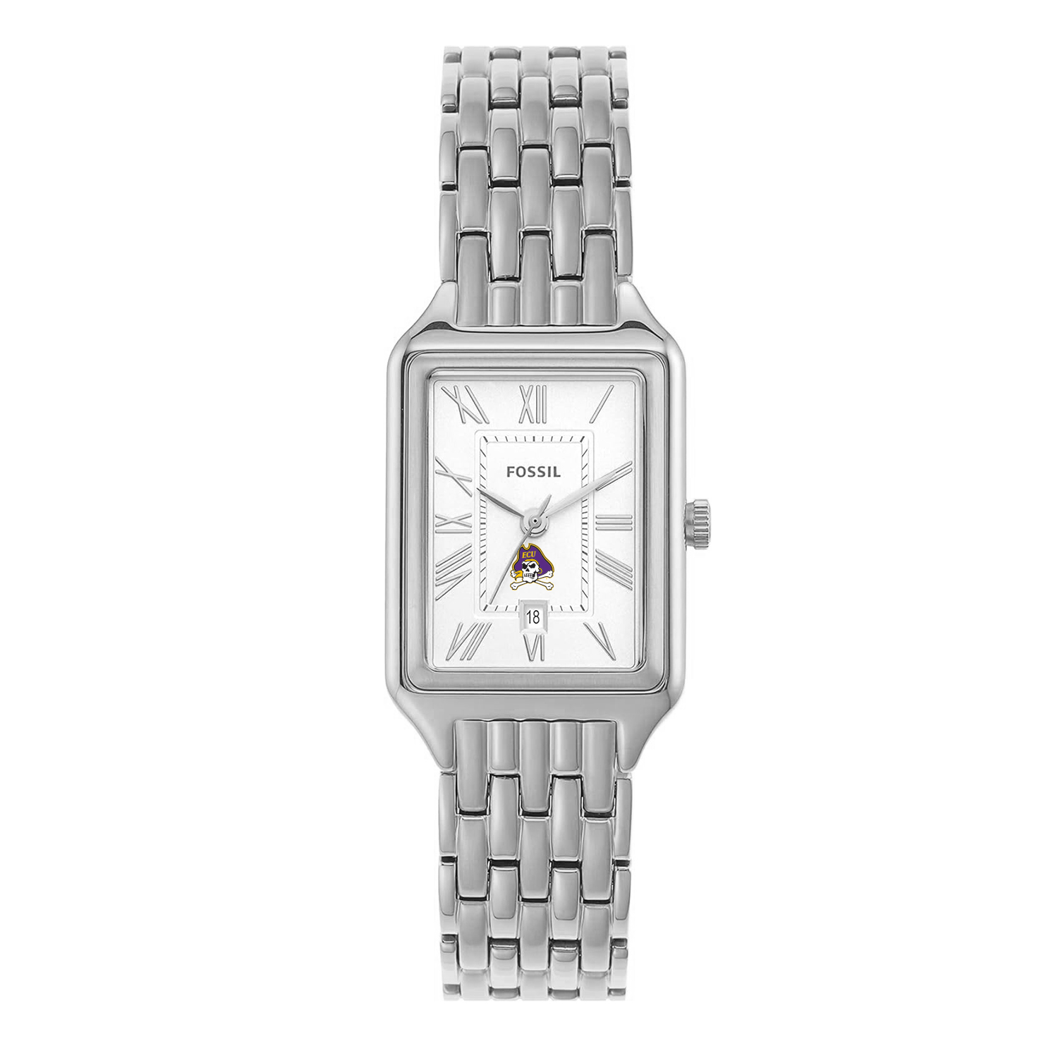 Women's Fossil ECU Pirates Raquel Three-Hand Date Stainless Steel Watch