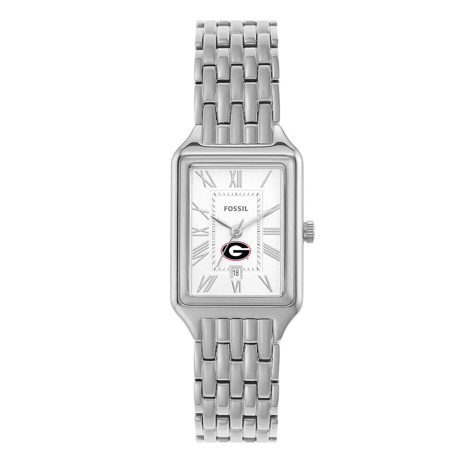 Women's Fossil Georgia Bulldogs Raquel Three-Hand Date Stainless Steel Watch