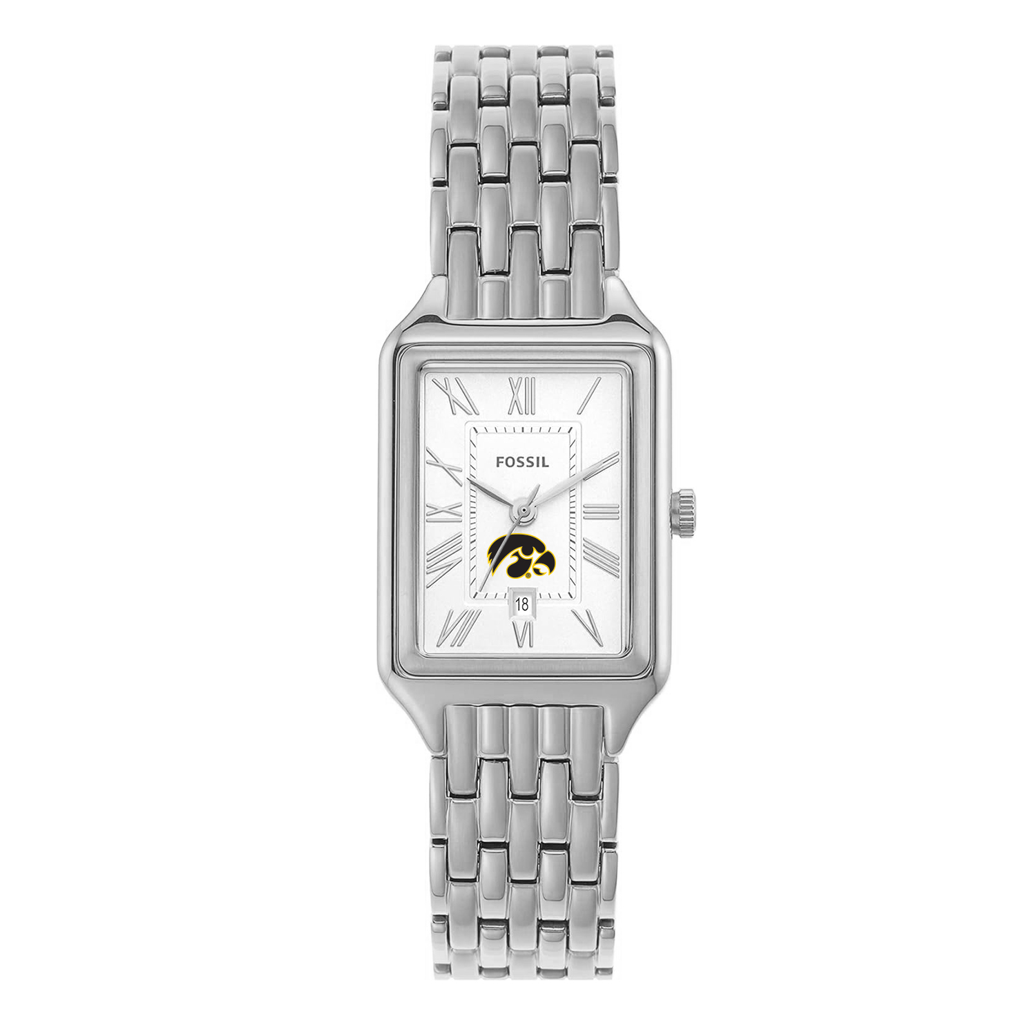 Women's Fossil Iowa Hawkeyes Raquel Three-Hand Date Stainless Steel Watch
