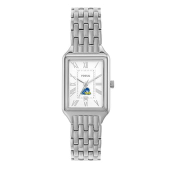 Women's Fossil Delaware Fightin' Blue Hens Raquel Three-Hand Date Stainless Steel Watch