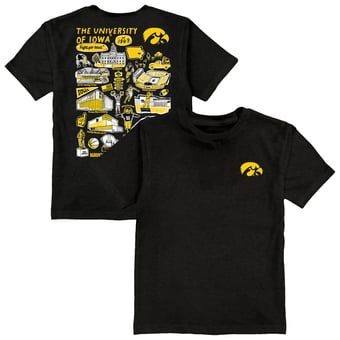 Toddler Vive La Fete Black Iowa Hawkeyes Impressions Artwork T-Shirt
