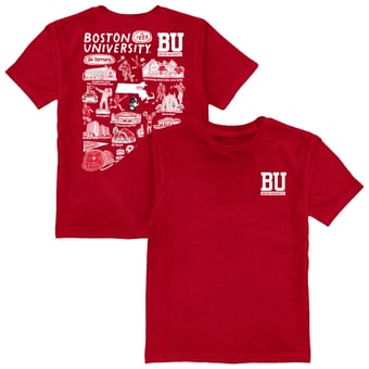 Youth Vive La Fete  Scarlet Boston University Impressions Artwork T-Shirt
