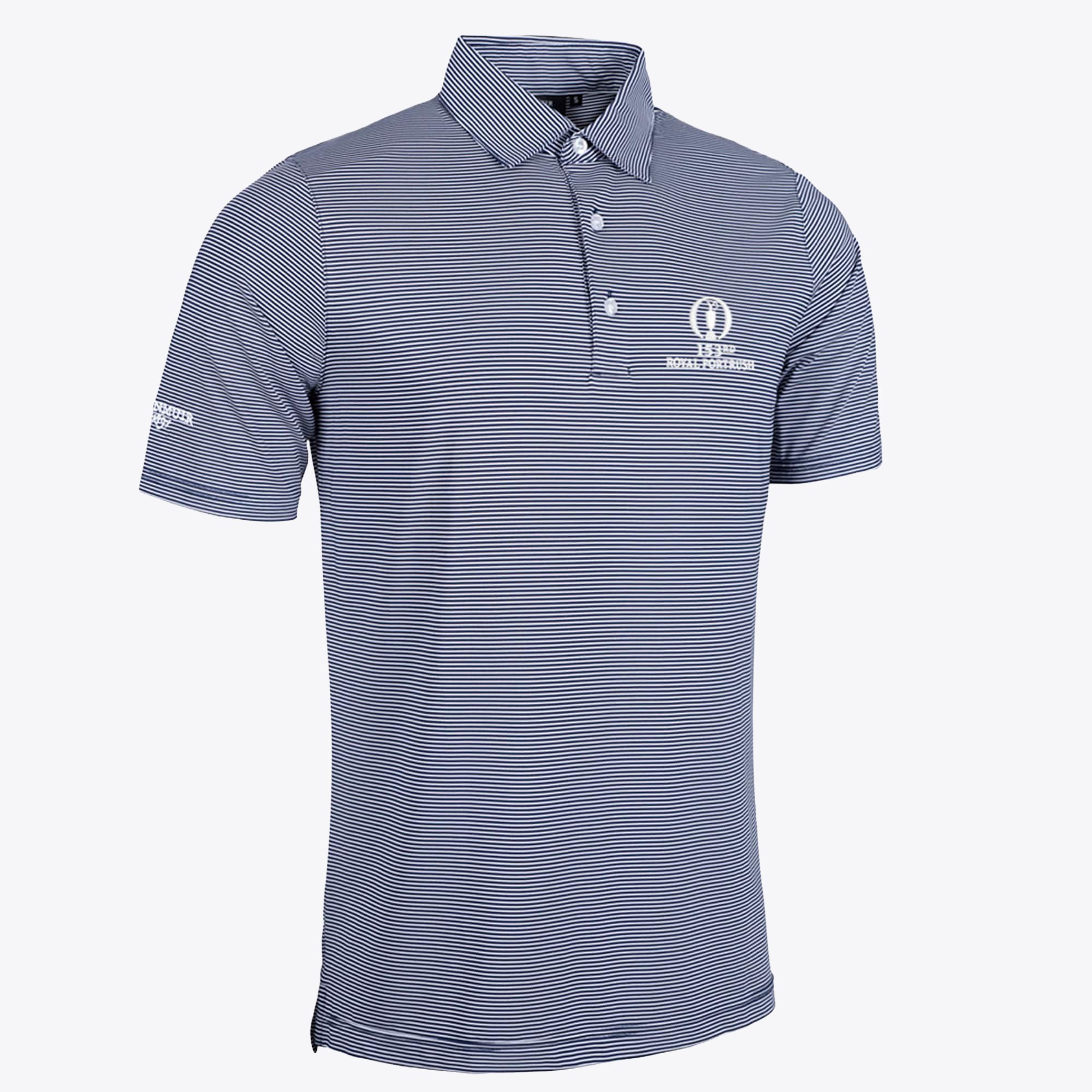 Polo The 153rd Open Royal Portrush Glenmuir Torrance Micro Stripe - Blu navy