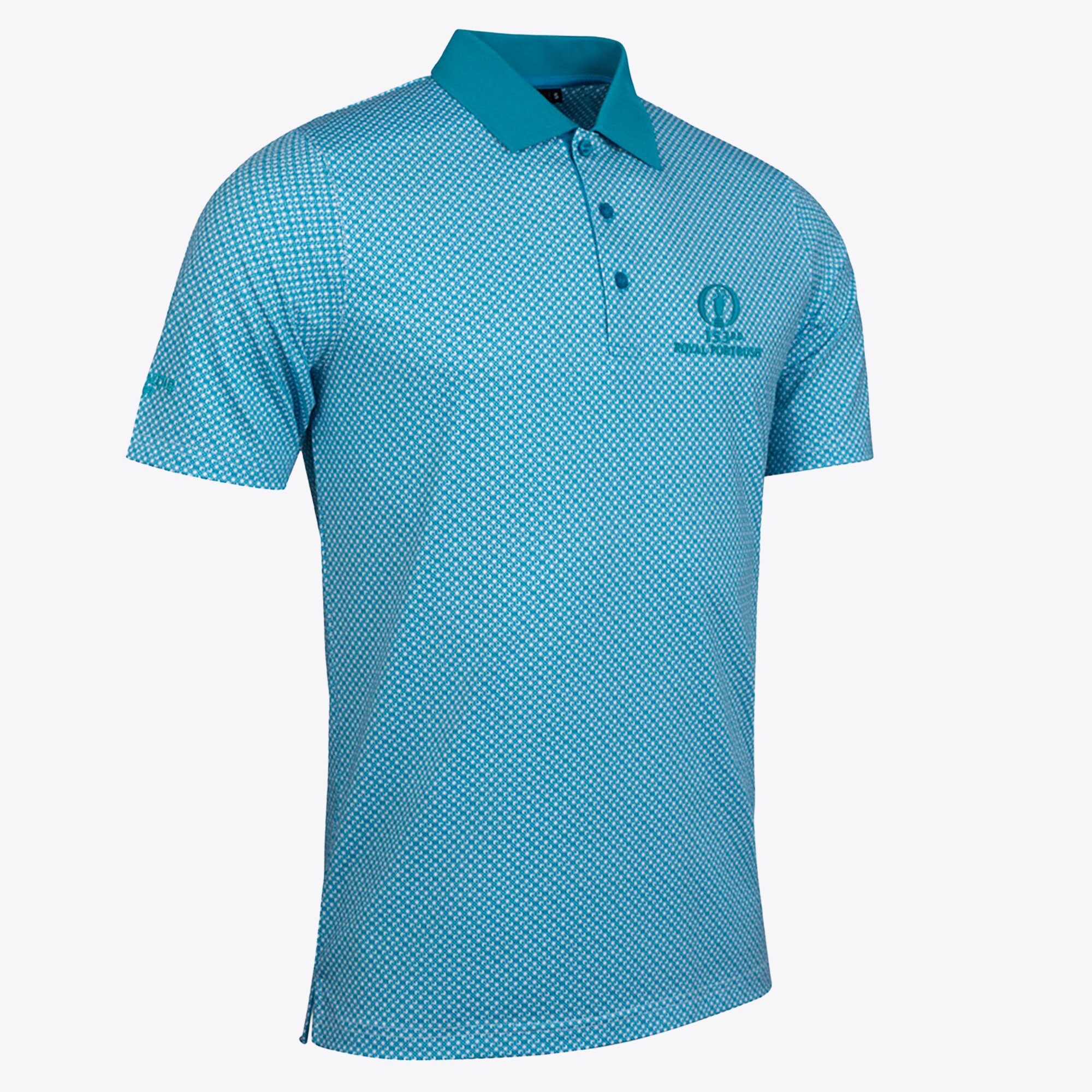 The 153rd Open Royal Portrush Glenmuir Gullane AOP G Logo Polo - Lagoon