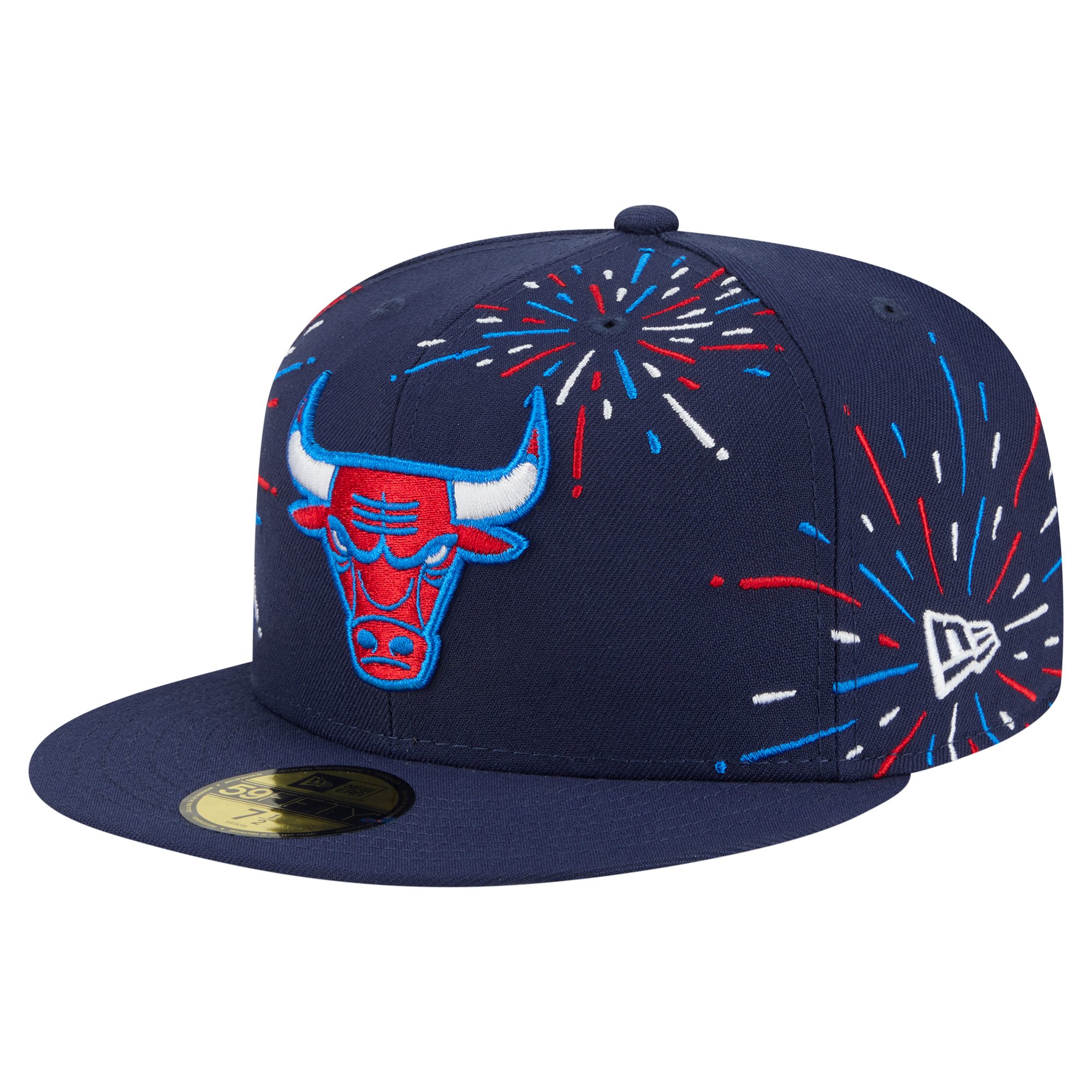Men's New Era  Navy Chicago Bulls Americana Fireworks 59FIFTY Fitted Hat