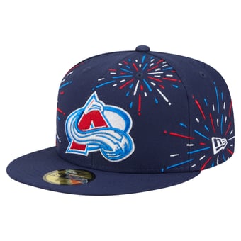 Men's New Era  Navy Colorado Avalanche Americana Fireworks 59FIFTY Fitted Hat