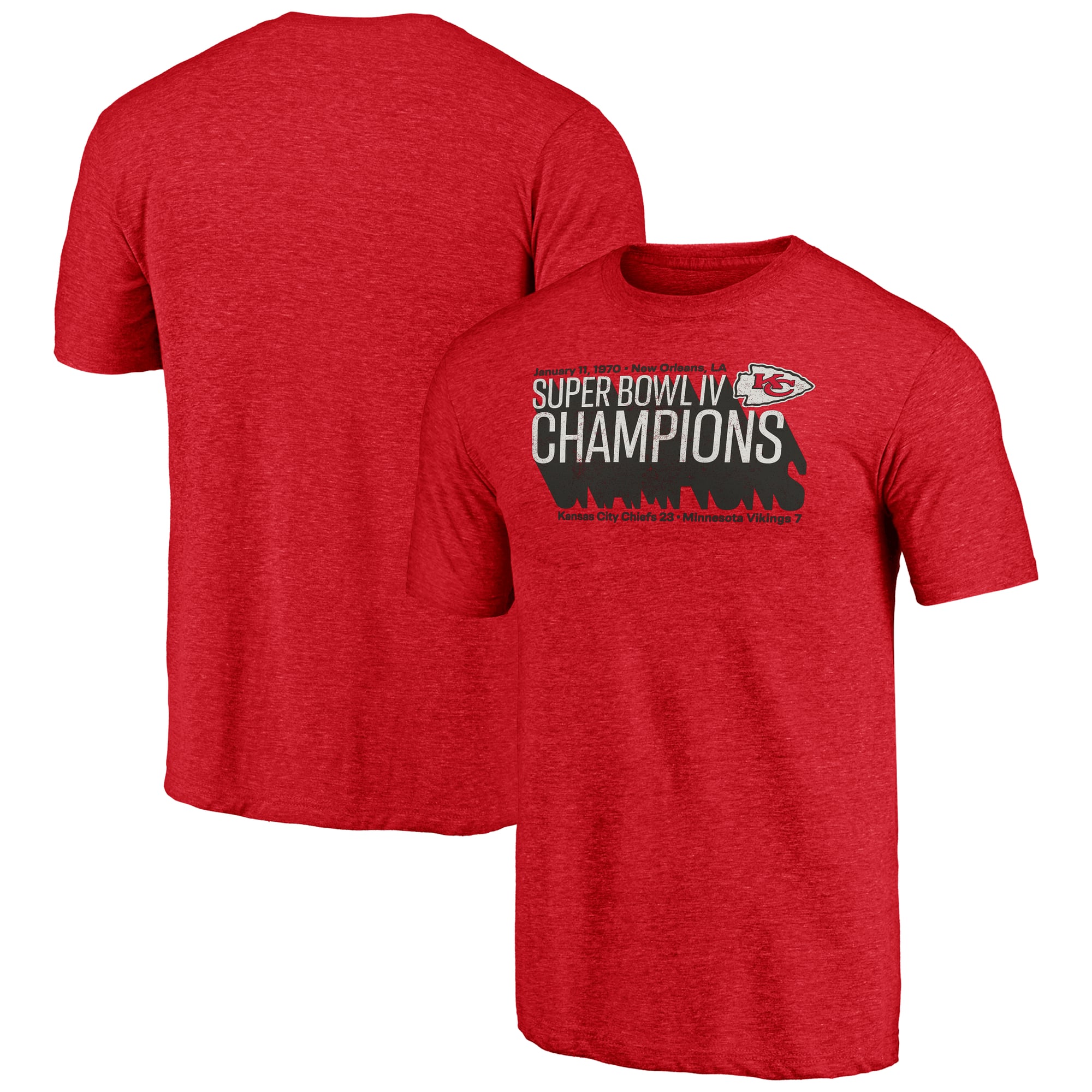 Men's Red Kansas City Chiefs Vintage Tri-Blend T-Shirt