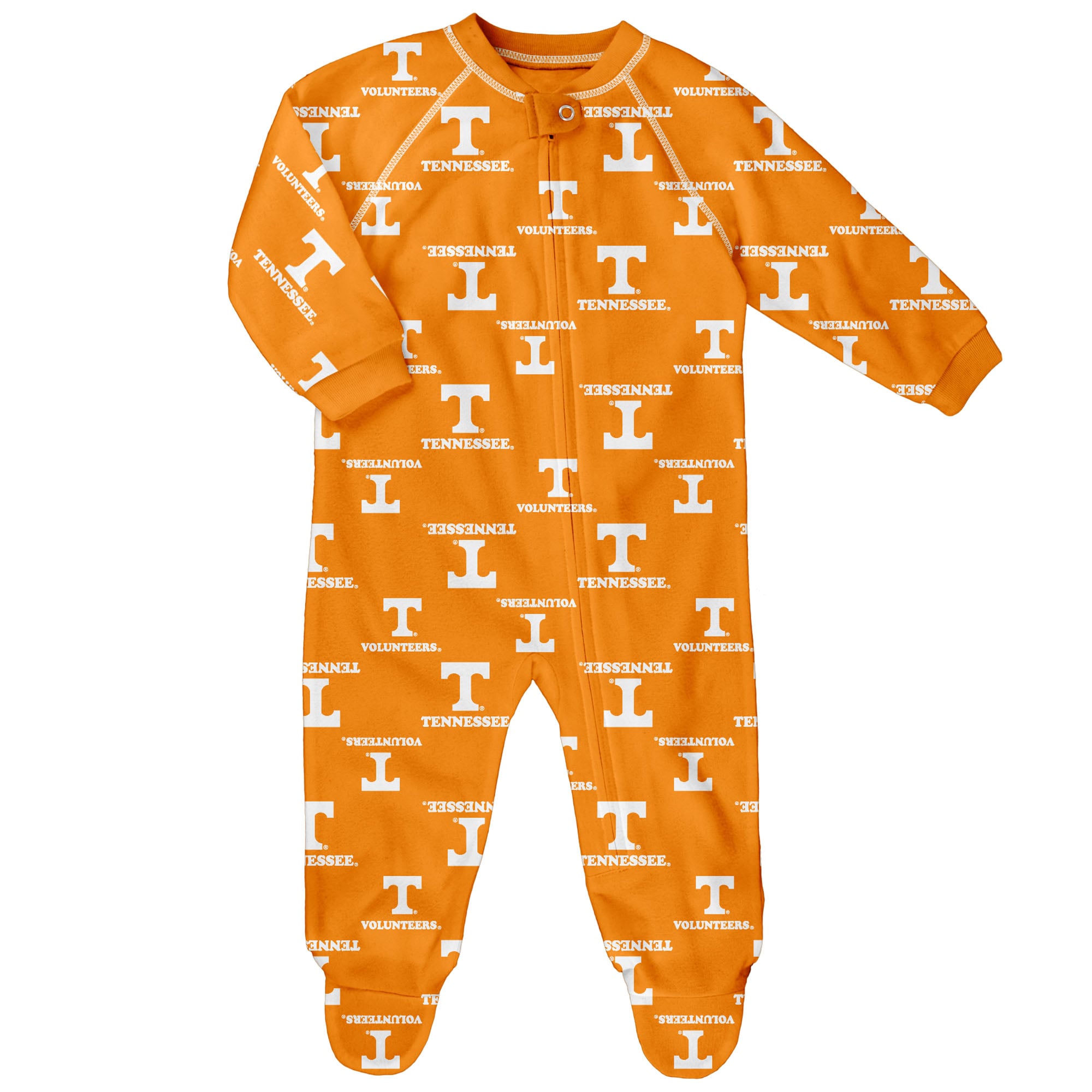 Newborn and Infant Outerstuff Orange Tennessee Volunteers All-Over Print Raglan Full-Zip Coverall