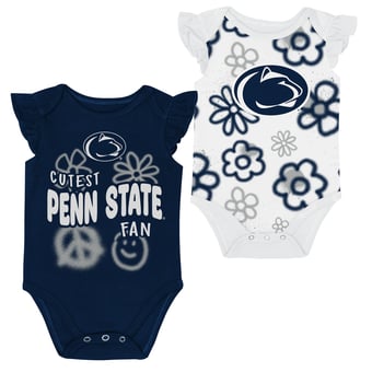Girl's Newborn and Infant Outerstuff Navy/White Penn State Nittany Lions Little Sunshine Two-Piece Bodysuit Set