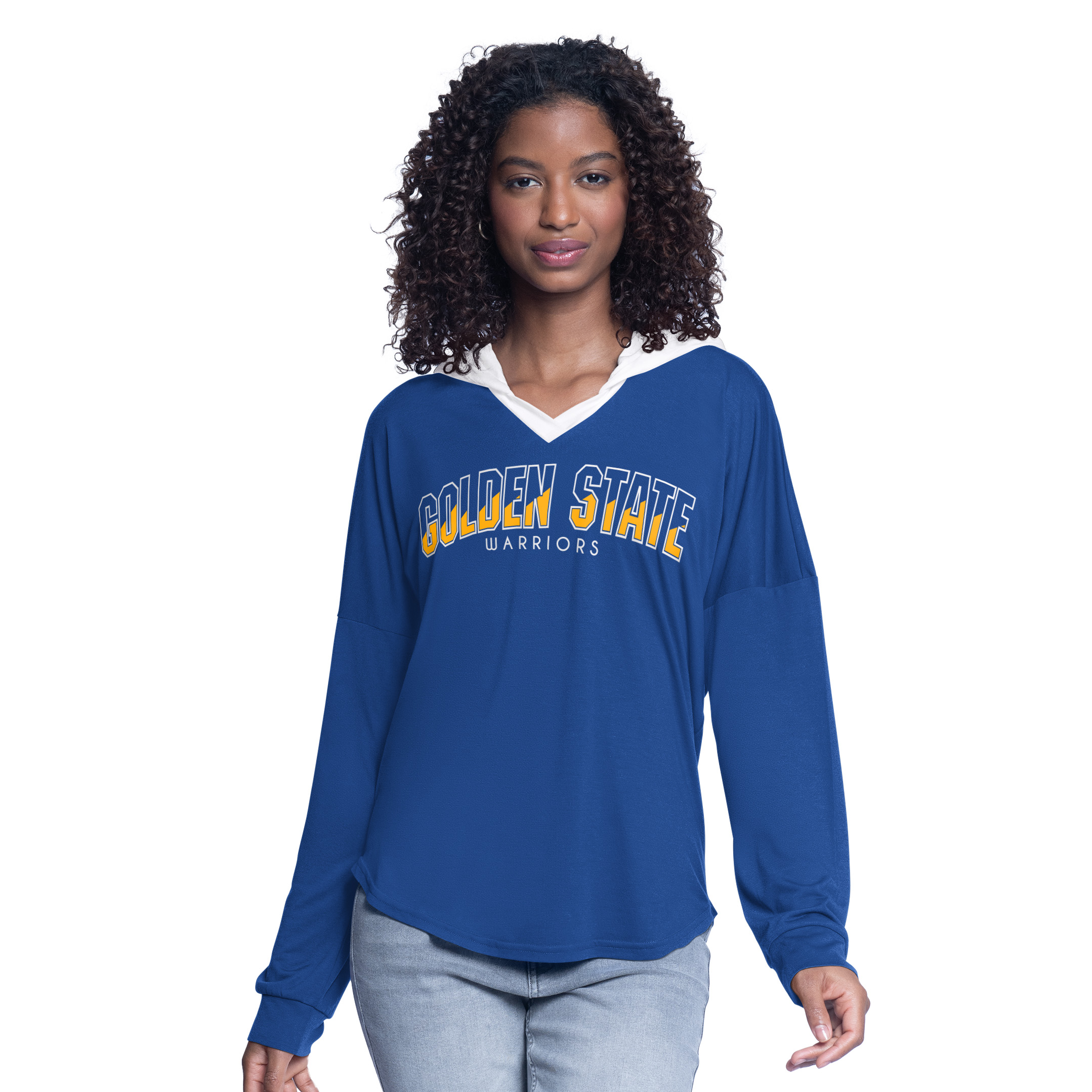 Women’s G-III 4Her by Carl Banks Royal Golden State Warriors Bench Player Oversized Long Sleeve Hooded Top Women’s G-III 4Her by Carl Banks Royal Golden State Warriors Bench Player Oversized Long Sleeve Hooded Top