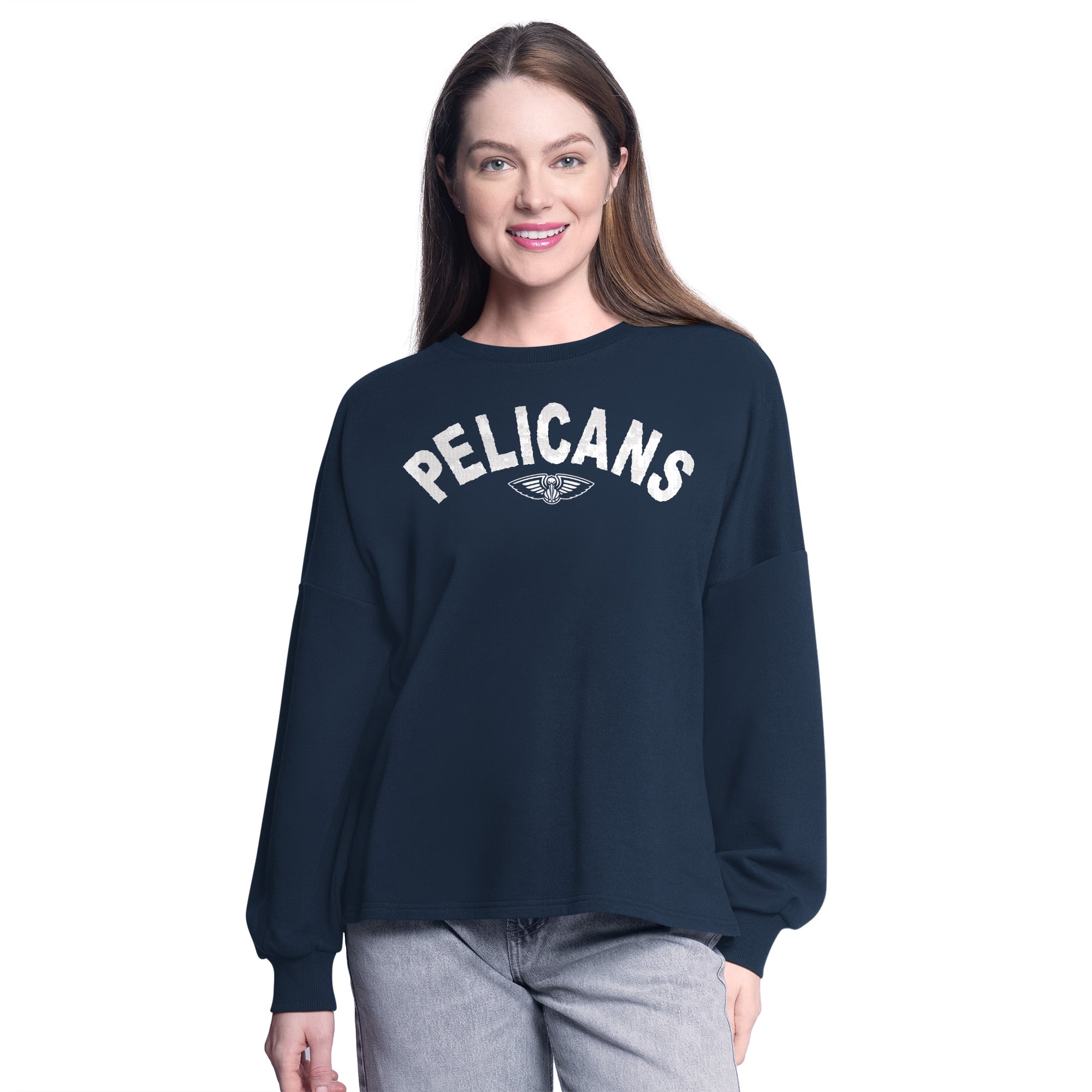 Women's G-III 4Her by Carl Banks Navy New Orleans Pelicans Athletic Pullover Sweatshirt