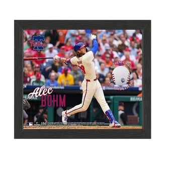 Alec Bohm Philadelphia Phillies Framed Photograph with Game-Used Ball Swatch