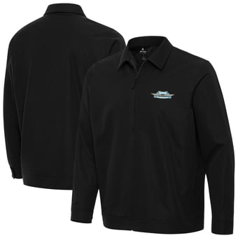 Men's Antigua Black NASCAR 1956-63 Logo Pivot Full-Zip Jacket